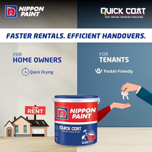 Nippon Paint Quick Coat Interior Emulsion Paint - 5 KG (WHITE)-Quick Drying, Good Coverage, Low VOC-Paint for Wall, Living Room - Image 4