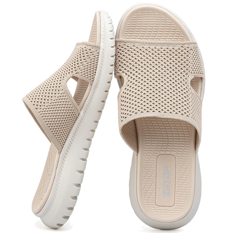 ziitop Slides Sandals For Women Breathable Mesh Sports Athletic Casual Slippers Sandals Lightweight Non Slip With Arch Support - Image 1