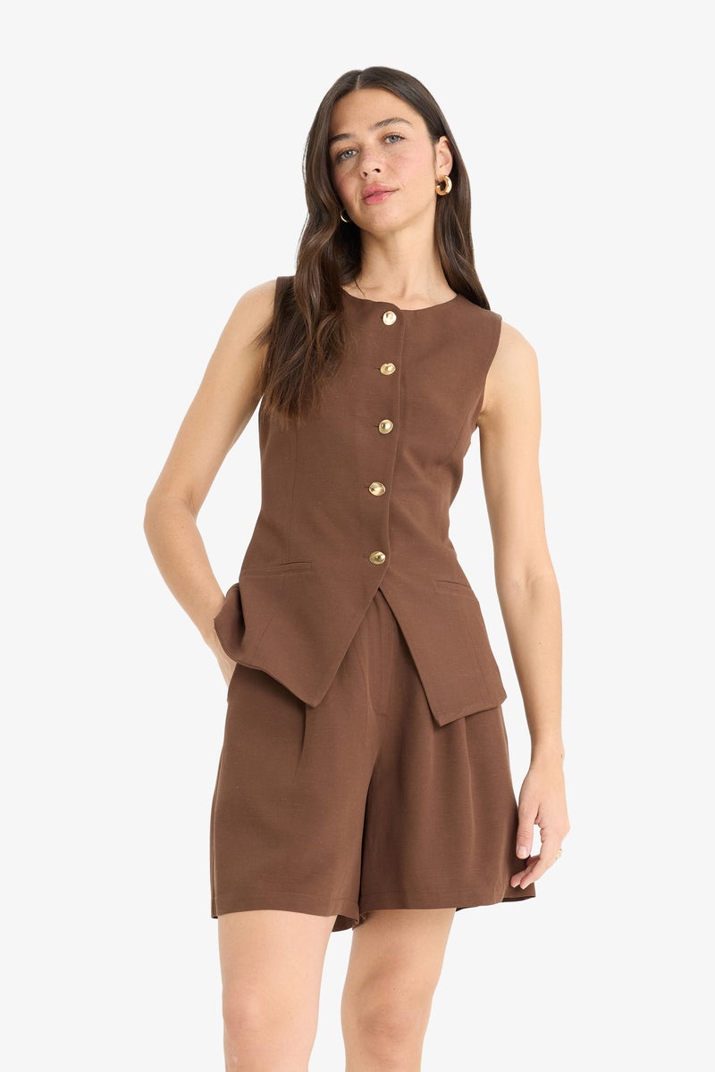 DeFacto Woman linen High waist Short Leg Shorts  - Image 3
