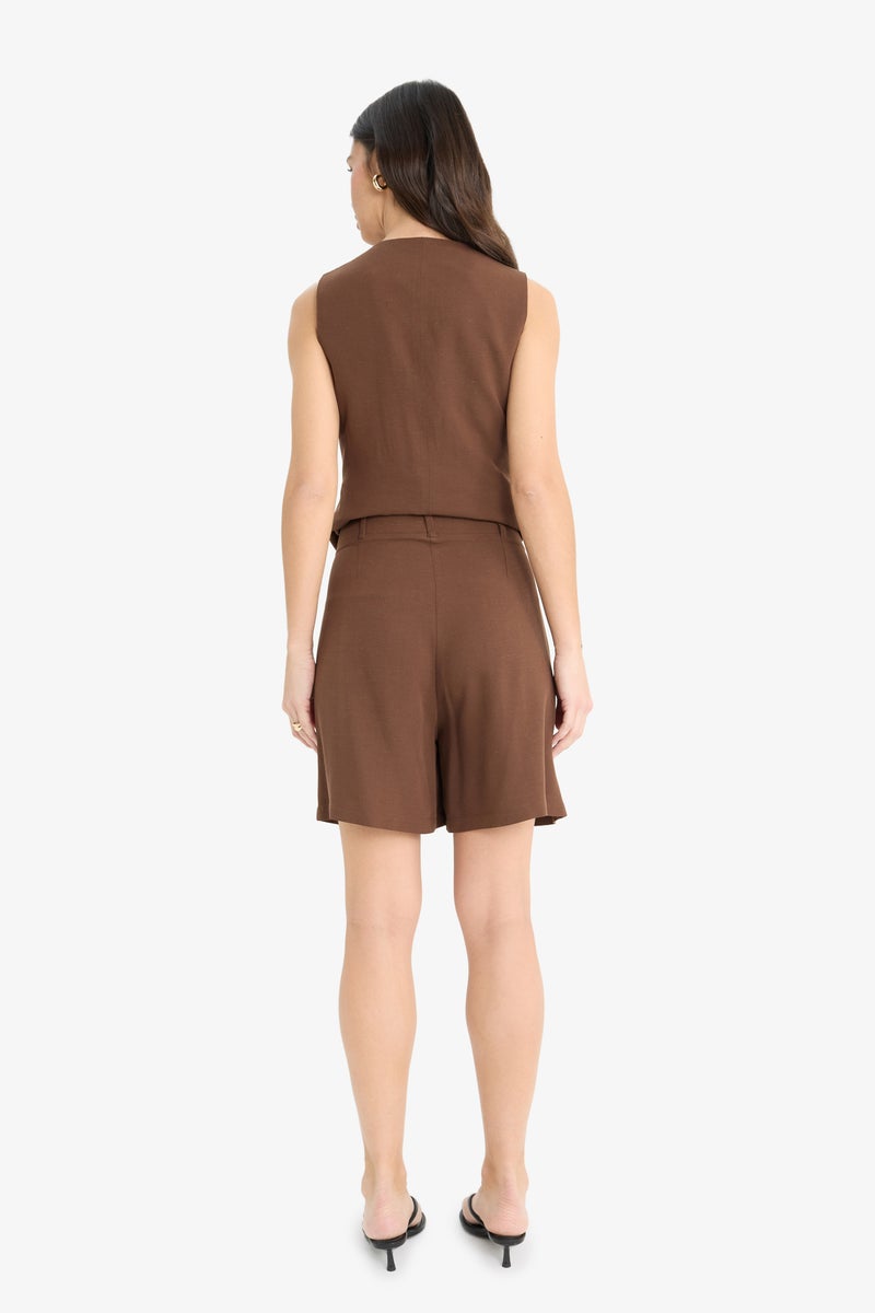 DeFacto Woman linen High waist Short Leg Shorts  - Image 4
