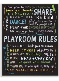 Stupell Industries The Kids Room by Stupell Playroom Rules Chalk Wall Plaque Art  - Image 1