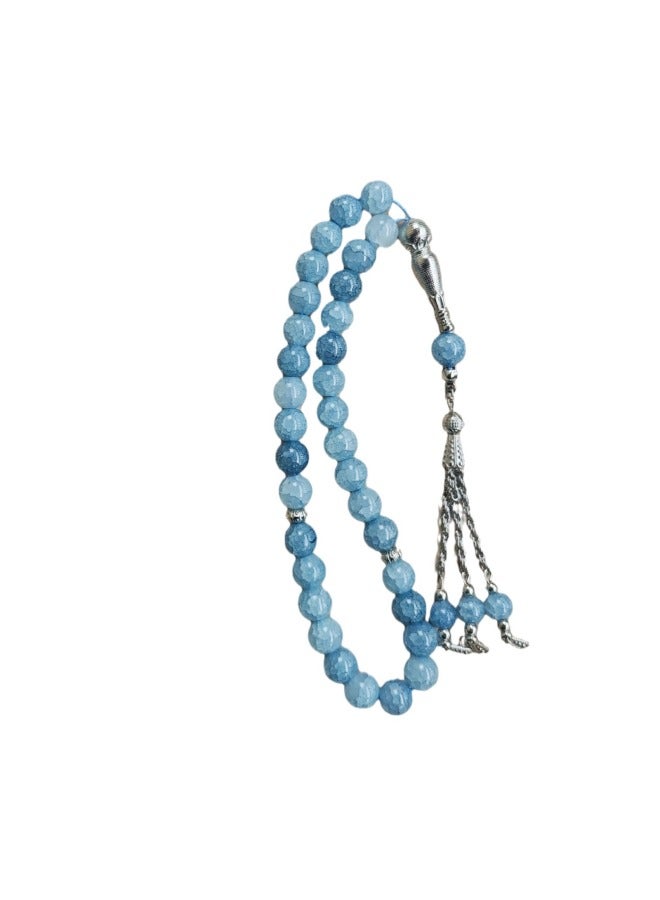 YIXIA Pieces Of Dragon Pattern Stone 10mm Muslim Prayer Beads Arabic Worship Tasbih Bracelet Ice Crackle Pattern Praise Beads - Image 5