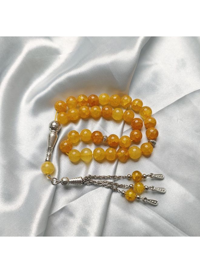 YIXIA Pieces Of Dragon Pattern Stone 10mm Muslim Prayer Beads Arabic Worship Tasbih Bracelet Ice Crackle Pattern Praise Beads - Image 1