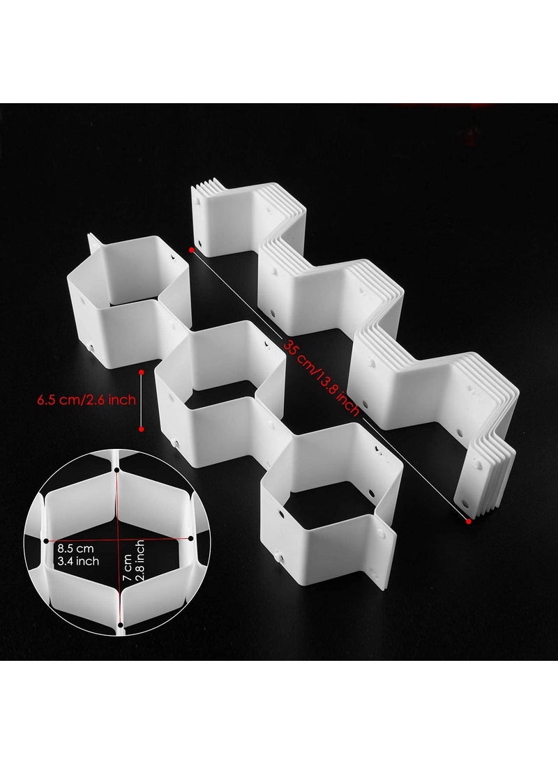 Flytianmy 32Pcs Honeycomb Drawer Organizers Adjustable Partition Storage for Underwear Socks Bras Ties Belts Scarves White Total of 72 Slots  - Image 3