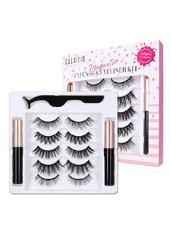Calailis Magnetic False Eyelash And Magnetic Eyeliner Kit Eye Makeup Waterproof Liquid Eye Liner 3D Faux Mink Eye Lashes Natural Reusable Lashes 5 Pairs Free Applicator(Cy05)  - Image 2