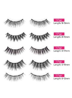 Calailis Magnetic False Eyelash And Magnetic Eyeliner Kit Eye Makeup Waterproof Liquid Eye Liner 3D Faux Mink Eye Lashes Natural Reusable Lashes 5 Pairs Free Applicator(Cy05)  - Image 3