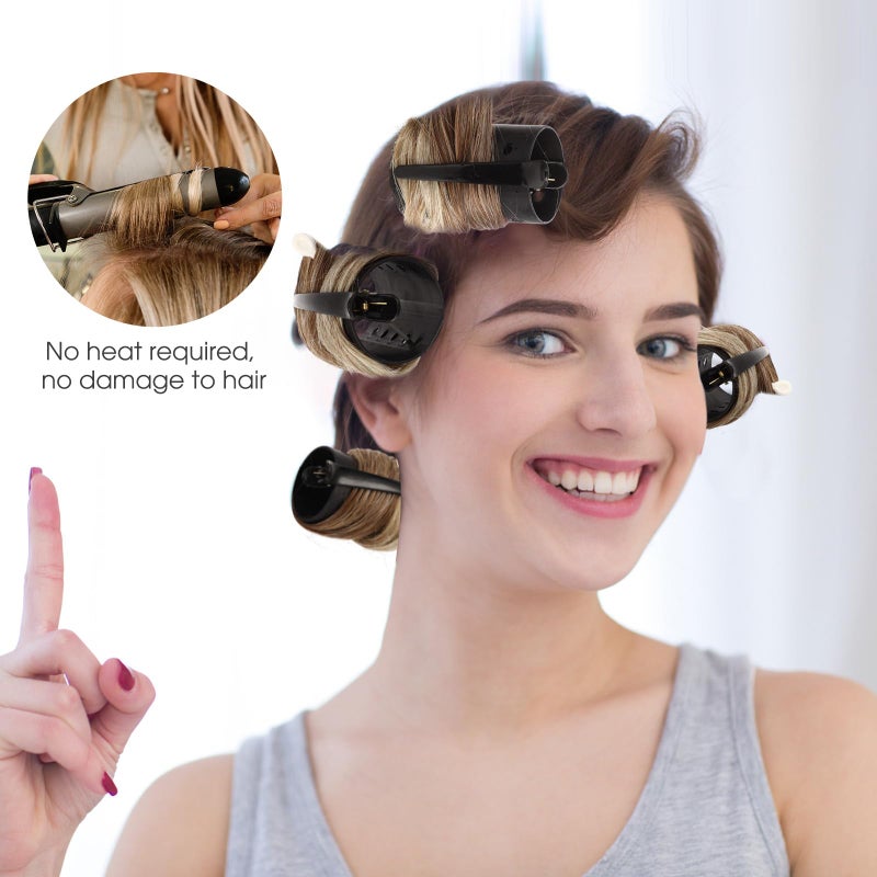 WILLBOND 141 Pieces Hair Rollers Set Include 60 Pcs Plastic Hair Rollers (black,6 Sizes) - Image 5