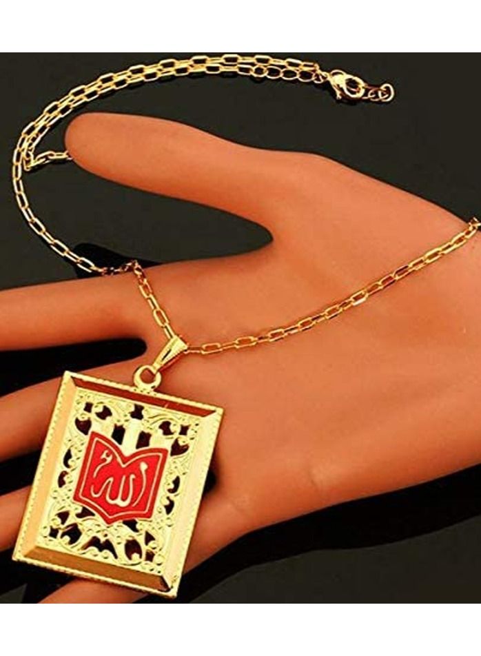 DubaiGallery مجوهرات الموضة عالية الحرفية قلادة قلوب إسلامية الله تعليقات مجوهرات دينية هدية للنساء مجوهرات باللون الذهبي - Image 5