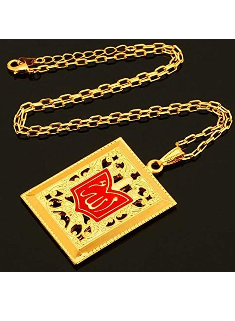 DubaiGallery مجوهرات الموضة عالية الحرفية قلادة قلوب إسلامية الله تعليقات مجوهرات دينية هدية للنساء مجوهرات باللون الذهبي - Image 4