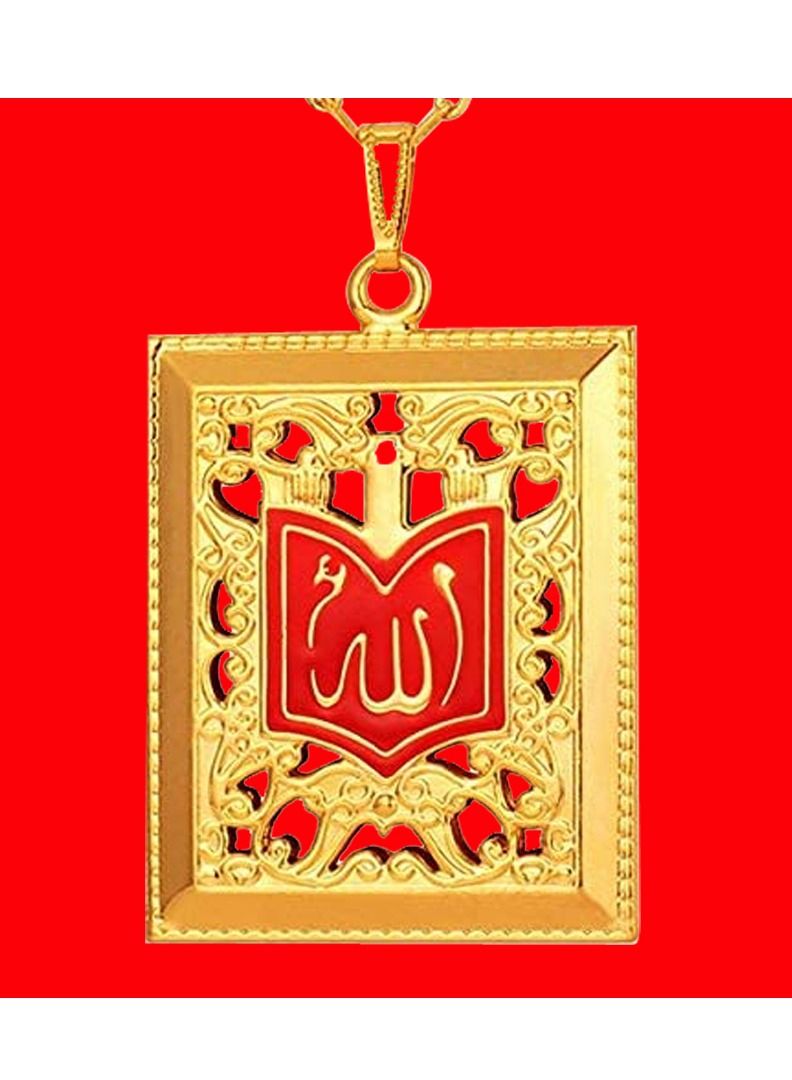 DubaiGallery مجوهرات الموضة عالية الحرفية قلادة قلوب إسلامية الله تعليقات مجوهرات دينية هدية للنساء مجوهرات باللون الذهبي - Image 2