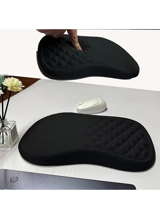 Large Ergonomic Mouse Pad With Wrist Support Non Slip Rubber Base Black - Image 5
