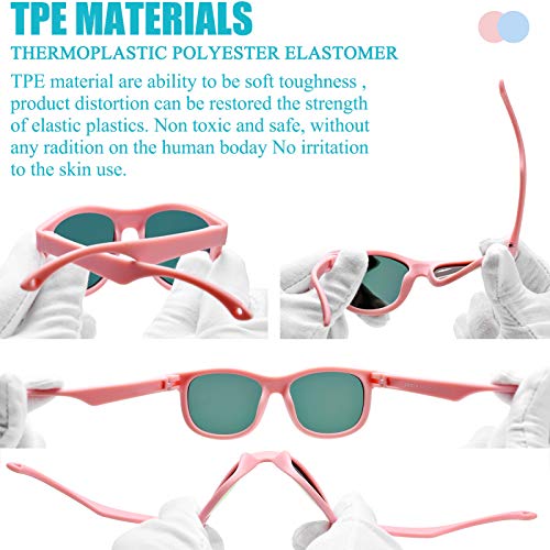 COASION Flexible Polarized Baby Sunglasses with Strap Adjustable for Toddler Newborn Infant 0-24 Months (Matte Black/Grey) - Image 5
