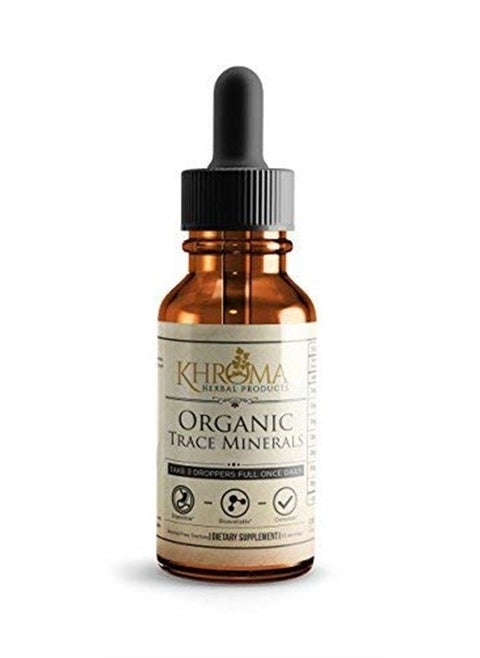 Organic Trace Minerals - by Khroma Herbs - 2 oz Liquid Plant-Based Trace Mineral Blend - Designed for Maximum Absorption - 30 Servings