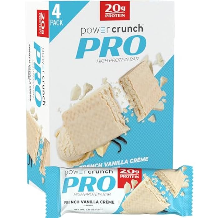 Power Crunch PRO Protein Wafer Bars, High Protein Snacks with Delicious Taste, French Vanilla, 2.0 Ounce (4 Count) - Image 1