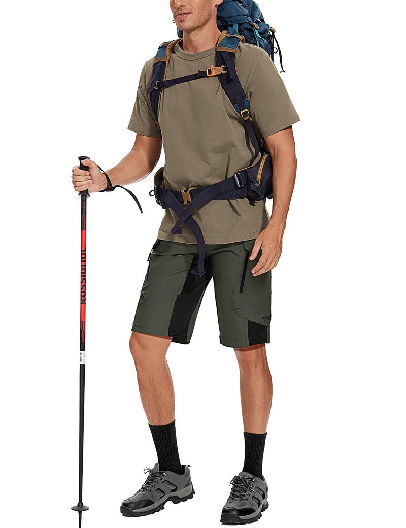 XKTTAC Men's Outdoor Quick Dry Lightweight Stretch Cargo Shorts for Hiking, Tactical, Casual, Fishing, Golf, Camping, Travel with 6 Pockets (Army Green, Large) - Image 2