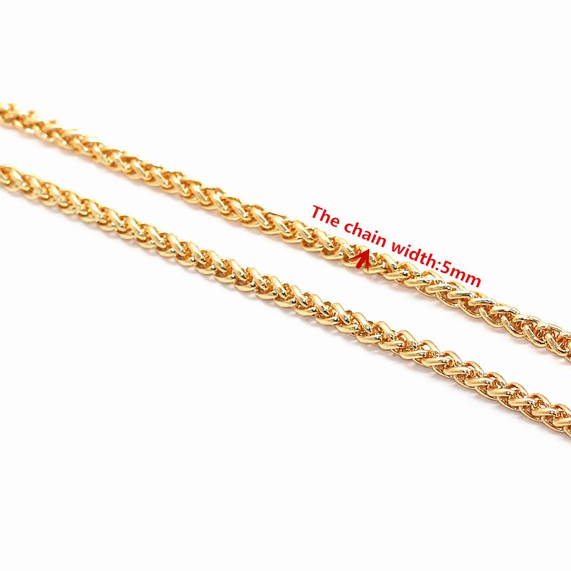 Model Worker Iron Lantern Chain Strap Handbag Chains Purse Chain Straps Shoulder Cross Body Replacement Straps with Metal Buckles (Gold, 23.6") - Image 3
