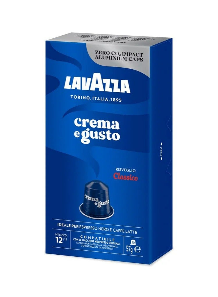 Lavazza Nespresso Compatible Crema  E Gusto Classic 10 Coffee Capsules 57g - Image 1