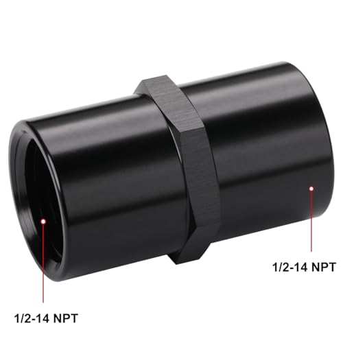 Podavelle 12 NPT Female to 12 NPT Female Coupler Fitting Adapter Straight Aluminum Black - Image 3