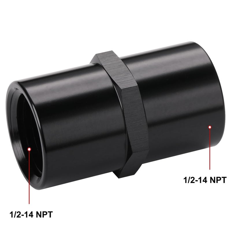Podavelle 12 NPT Female to 12 NPT Female Coupler Fitting Adapter Straight Aluminum Black - Image 4