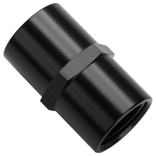 Podavelle 12 NPT Female to 12 NPT Female Coupler Fitting Adapter Straight Aluminum Black - Image 1