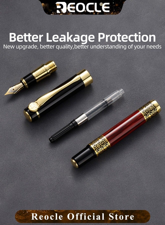 REOCLE Business Metal Fountain Pen Retro Classic Style Pen Gift Smooth Writing Pen Calligraphy Pen for Signature School Office Gift Supplies - Image 3