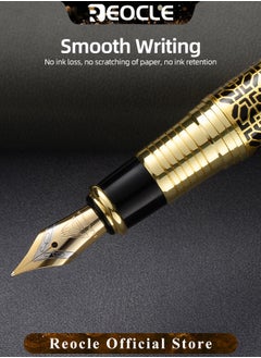 REOCLE Business Metal Fountain Pen Retro Classic Style Pen Gift Smooth Writing Pen Calligraphy Pen for Signature School Office Gift Supplies  - Image 4