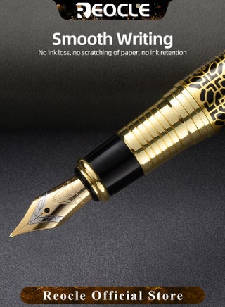 Business Metal Fountain Pen Retro Classic Style Pen Gift Smooth Writing Pen Calligraphy Pen for Signature School Office Gift Supplies - view 4