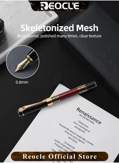 REOCLE Business Metal Fountain Pen Retro Classic Style Pen Gift Smooth Writing Pen Calligraphy Pen for Signature School Office Gift Supplies  - Image 5