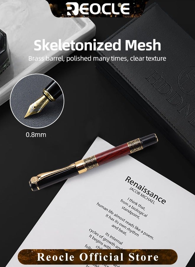 REOCLE Business Metal Fountain Pen Retro Classic Style Pen Gift Smooth Writing Pen Calligraphy Pen for Signature School Office Gift Supplies - Image 5