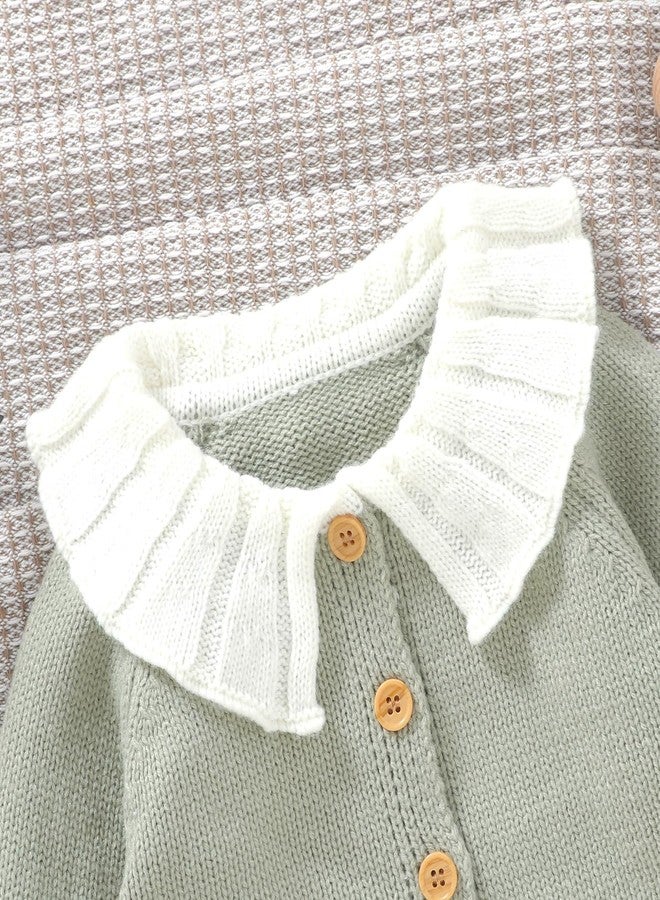 BULINGNA Toddler Baby Girl Cardigan Sweater Chicken Turn-Down Collar Sweatshirt Button Down Knitwear Outwear Farm Outfits (Green, 2-3 Years) - Image 4