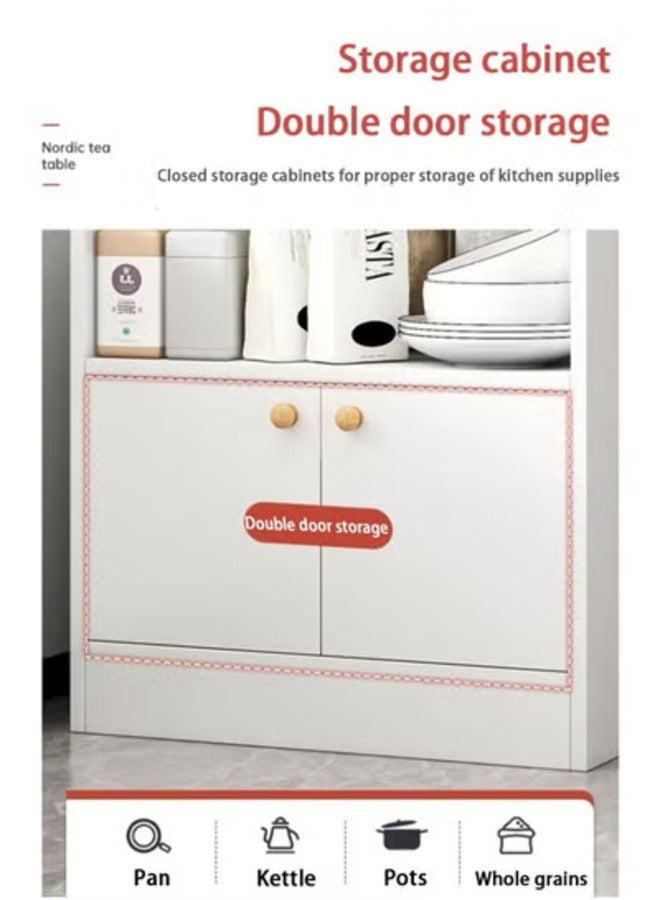 AGD Large capacity coffee cabinet, modern and simple home coffee corner, suitable for living room, office, kitchen, warm white storage cabinet - Image 5
