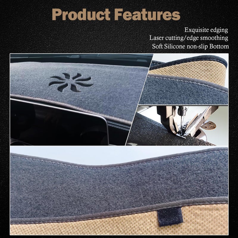 KEYOOG Dashboard Cover Dash Mat Fit for in-finiti 12-09 FX35,2013 FX37,13-09 FX50,17-14 QX70 (Without HUD Models),Car Dash Board Mat Anti-Glare Carpet,Non-Slip Pad (Grey) - Image 5