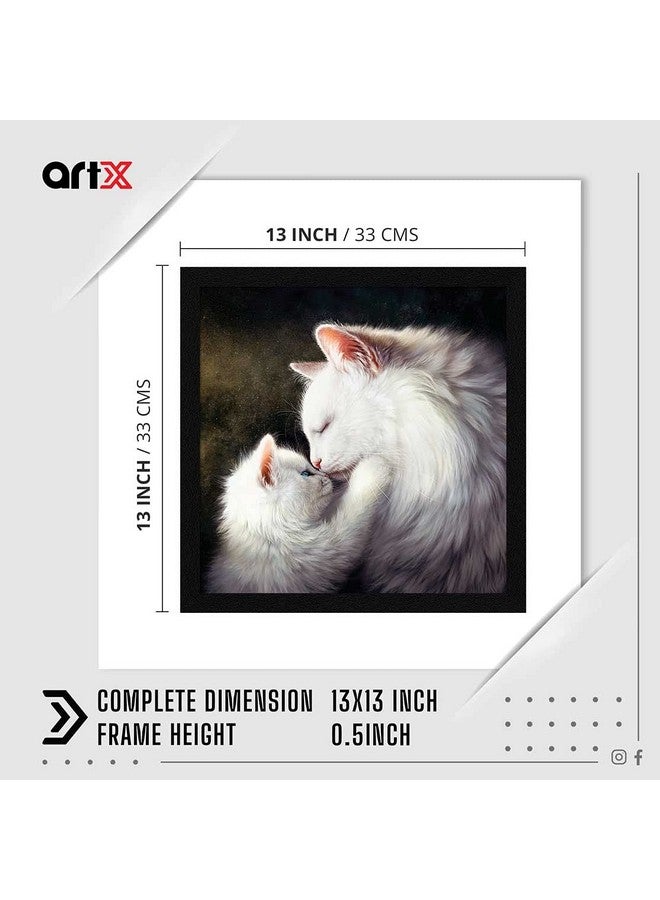 ArtX فن القطط الورقية ArtX - لوحة فنية للحب، متعددة الألوان، حيوانات، 13X13 بوصة، مجموعة من 1 - Image 4
