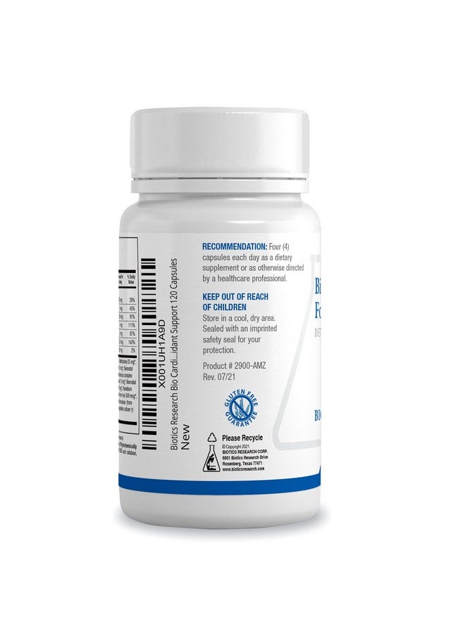 بيوتيكس ريسيرش - مكمل غذائي متعدد الفيتامينات Bio Cardiozyme Forte Healthy Heart من Biotics Research. تركيبة واسعة النطاق مصممة لدعم صحة القلب والأوعية الدموية ووظائفها. دعم قوي بمضادات الأكسدة، 120 كبسولة - Image 1