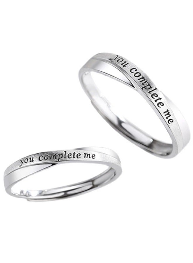 Fashion 1-Piece Stainless Steel You Complete Me Ring - Image 1