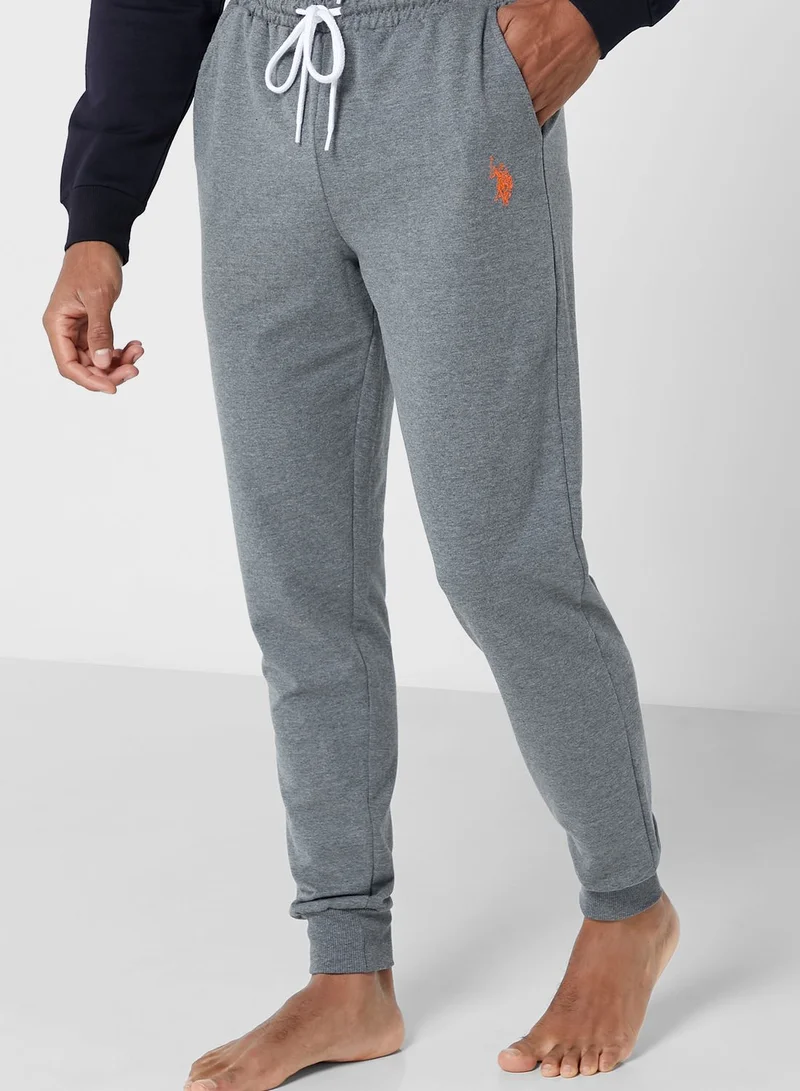 U.S. Polo Assn. Logo Printed Hoodie And Sweatpants Pyjama Set