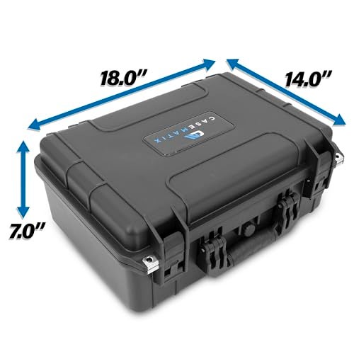 CASEMATIX 18" Waterproof Hard Case with Customizable Foam for Portable Electronics, Tools and Accessories - Hard Shell Plastic Case with Pre-Diced Travel Case Foam Interior - Image 4
