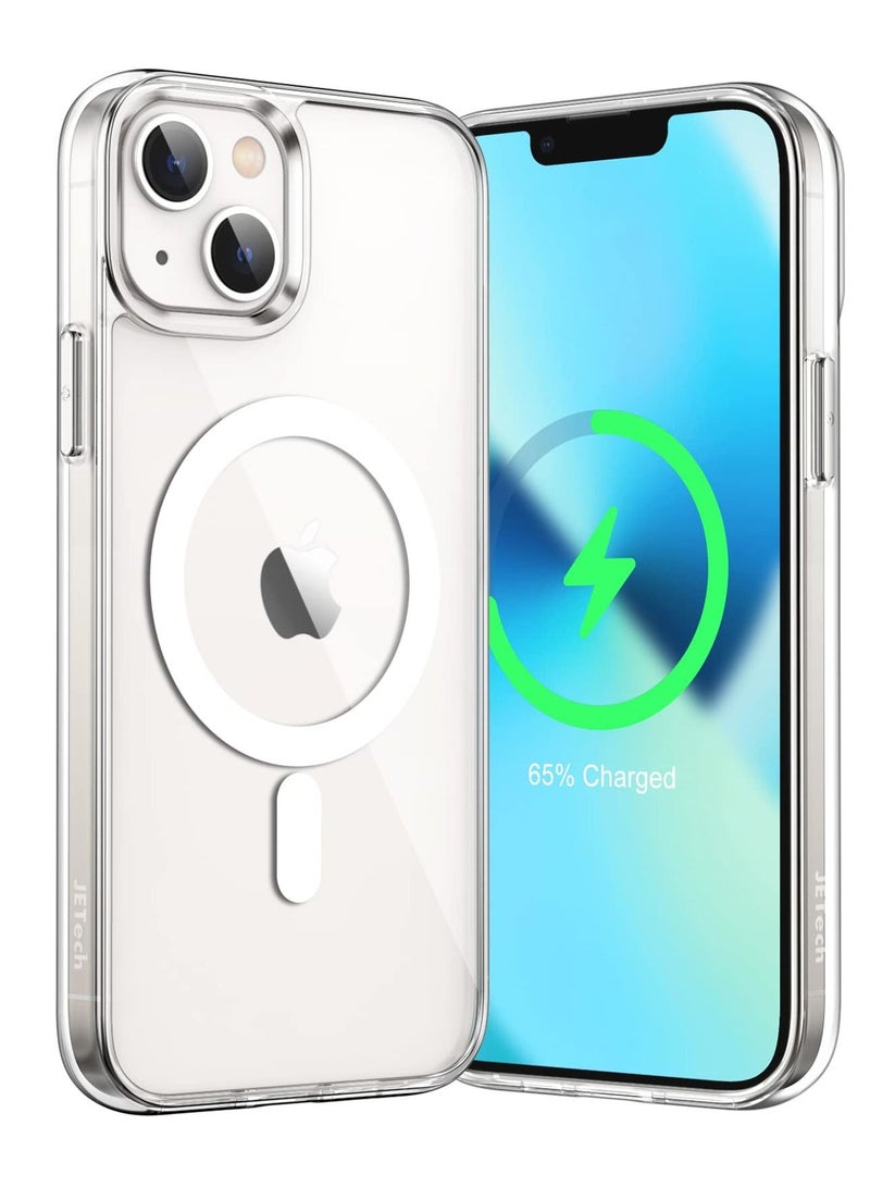 جي تيك جراب مغناطيسي لهاتف iPhone 13 mini متوافق مع MagSafe شاحن لاسلكي مقاوم للصدمات وغطاء ممتص للصدمات مضاد للخدش ظهر شفاف - Image 1