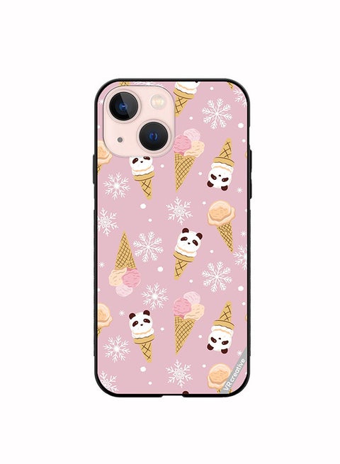 Protective Case Cover For Apple iPhone 13 Ice Cream In Waffle Cups And In The Shape Of A Panda Design Multicolour