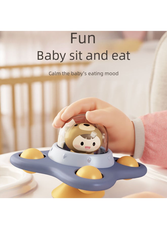 Baby Cartoon Three-dimensional Dining Table Sucker Turning Music Bathroom Dining Chair Gyro Grinding Teeth Toy Coax Baby Artifact-Color:Five-piece Yellow Monster (bag)  - Image 4