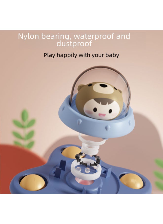 Baby Cartoon Three-dimensional Dining Table Sucker Turning Music Bathroom Dining Chair Gyro Grinding Teeth Toy Coax Baby Artifact-Color:Five-piece Yellow Monster (bag)  - Image 5