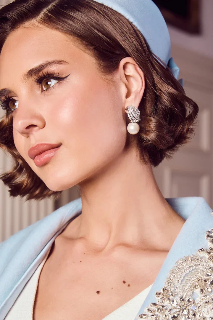 Balmoral' Pearl Drop Gold-Plated Silver Earrings