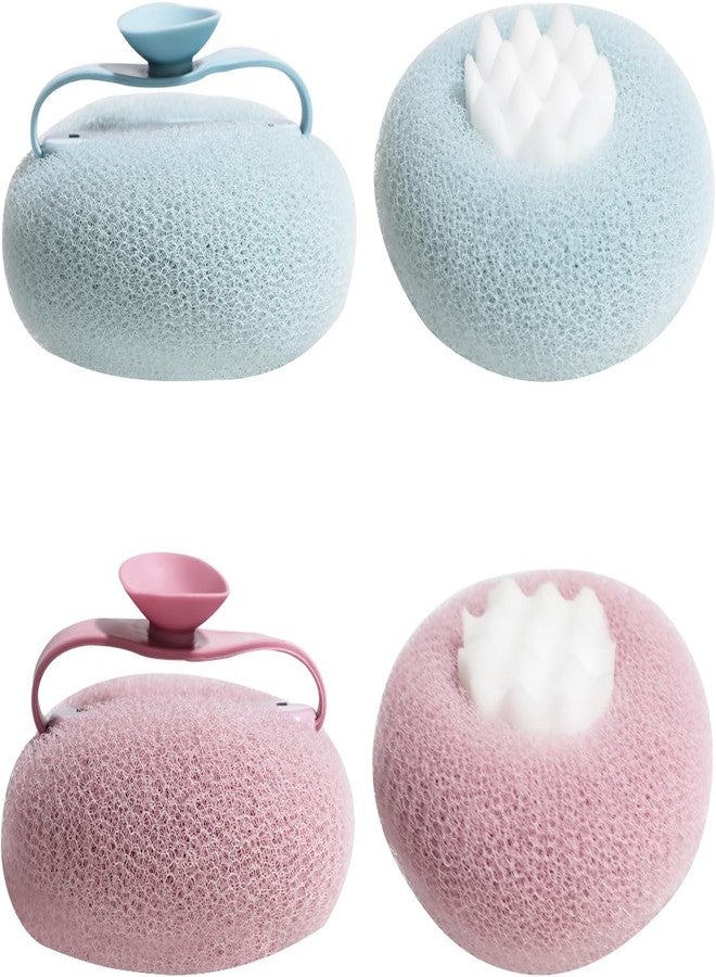 Illuminati store Loofah Bath Sponge Body Scrubber Mesh for Men Women | 2-in-1 Bath Super Soft Suction Cup Bath Brush, Bath Shower Loofah Sponge, Exfoliating Bath Sponge Cleaning Brush for Body - Image 2