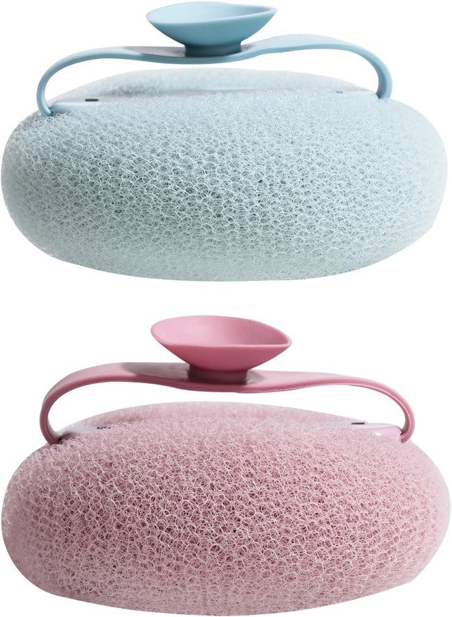 Illuminati store Loofah Bath Sponge Body Scrubber Mesh for Men Women | 2-in-1 Bath Super Soft Suction Cup Bath Brush, Bath Shower Loofah Sponge, Exfoliating Bath Sponge Cleaning Brush for Body - Image 1
