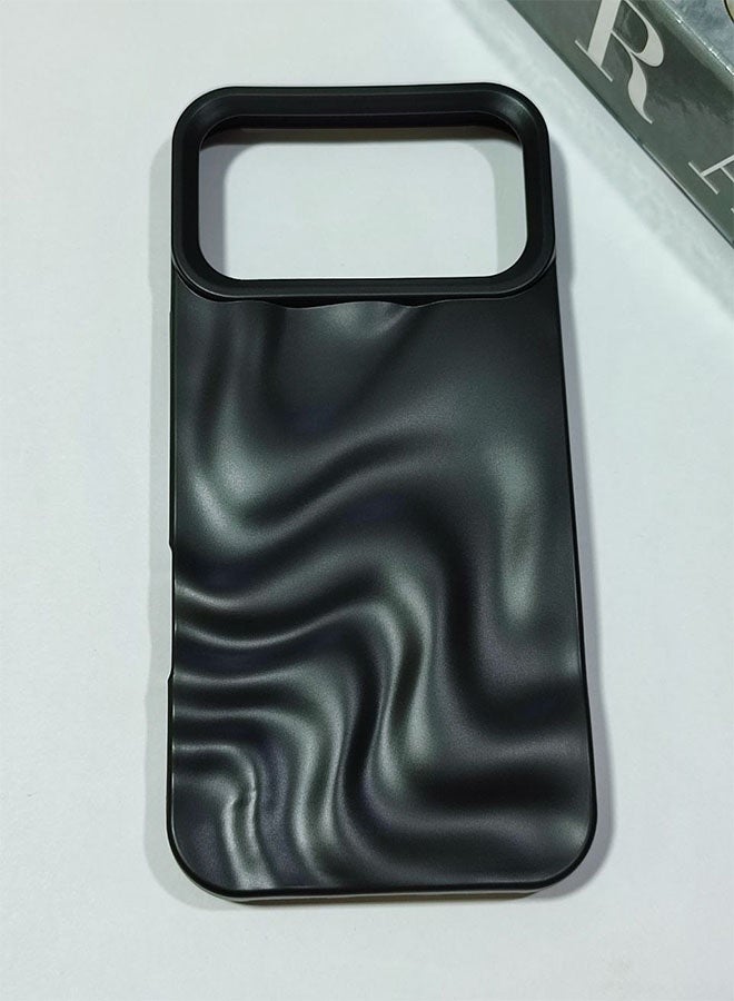 Premium Matte Case Compatible with iPhone 17 Pro Max, Featuring a 3D Wave Design, Durable Material for Shock and Scratch Protection, a Comfortable Feel, and a Stylish Look - Black - Image 2