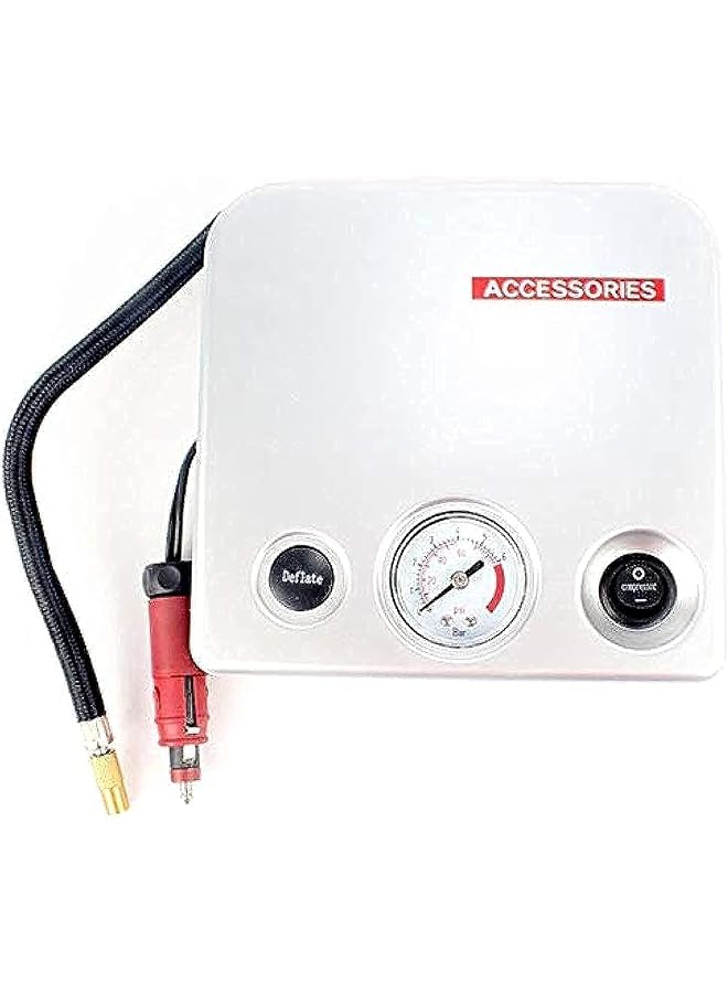 Tire Air Compressor Plugged Into Car Lighter