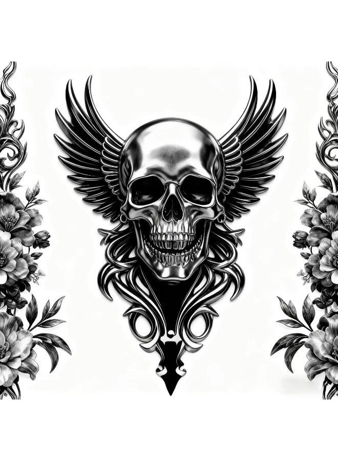 جيكومو 30 نمطًا من ملصقات الوشم المؤقتة المقاومة للماء بالأسلوب الداكن - جمجمة/أسد/رموز عتيقة، دائمة المدة وغير متلاشية | ملصقات الوشم المؤقتة الزينة للذراع الشخصية متوافقة للرجال والنساء - Image 2