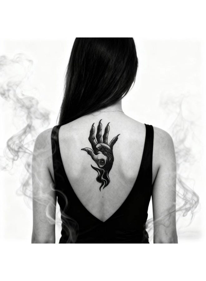 جيكومو 30 نمطًا من ملصقات الوشم المؤقتة المقاومة للماء بالأسلوب الداكن - جمجمة/أسد/رموز عتيقة، دائمة المدة وغير متلاشية | ملصقات الوشم المؤقتة الزينة للذراع الشخصية متوافقة للرجال والنساء - Image 3