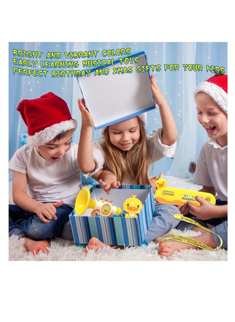 SYOSI Musical Instruments Toys, for Toddlers 1-3, Musical Toy Trumpet, Harmonica, Whistle, Toddler Baby Kids Music Toys Set, Preschool Educational Early Learning, Birthday Gifts for Boys and Girls, 3 Pcs  - Image 5
