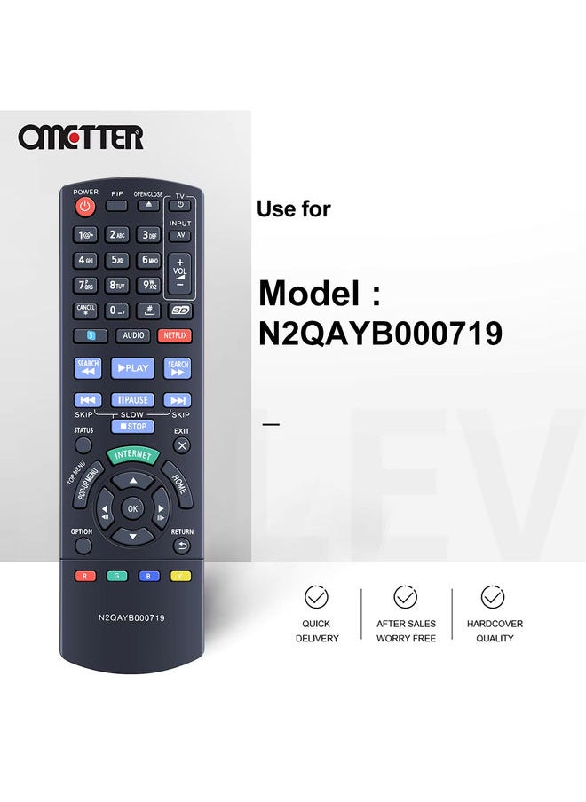 OMETTER - N2QAYB000719 For Panasonic Blu-ray Disc Player Remote Control DMP-BDT220 DMP-BDT120 DMP-BDT220CP DMPBDT220 DMPBDT120 - Image 1